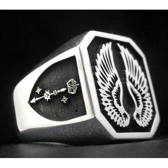 Octagon Rings Sides Custom Engraved