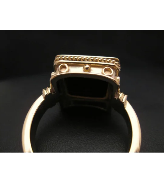 Spartan Warrior Signet Ring Onyx 18KT Gold