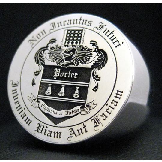 Family Crest Round Ring - Any Crest