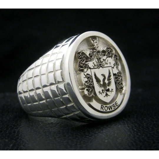 Custom Family Crest Ring Croco Pattern