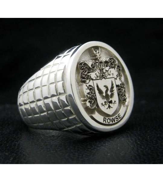 Custom Family Crest Ring Croco Pattern