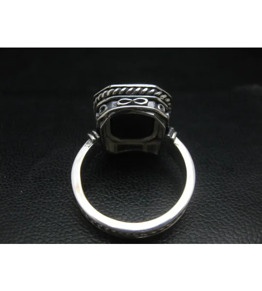 Roman Warrior Signet Ring - Onyx