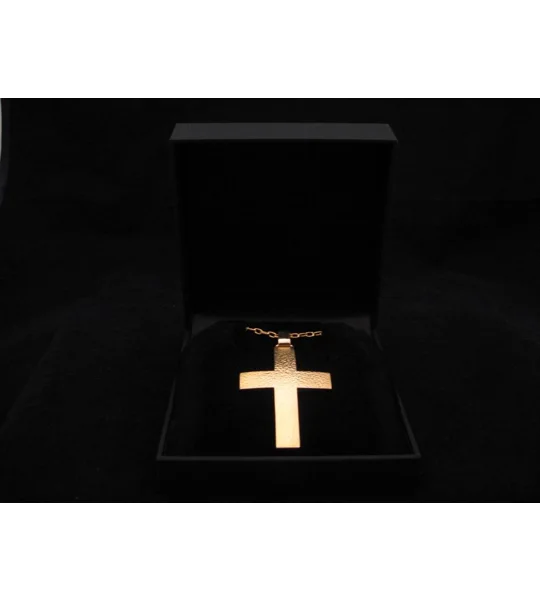 Hammered Gold Cross