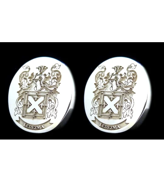 Family Crest Cufflinks Custom Engraved