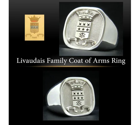 Livaudais Coat of Arms Ring