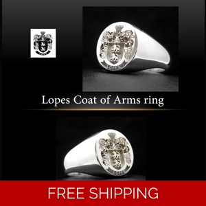 Lopes Coat of Arms Ring