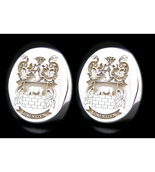 Family Crest Cufflinks Custom Engraved