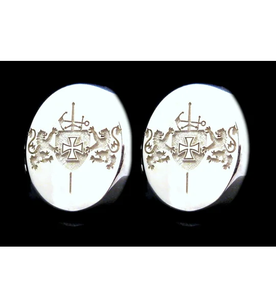 Family Crest Cufflinks Custom Engraved