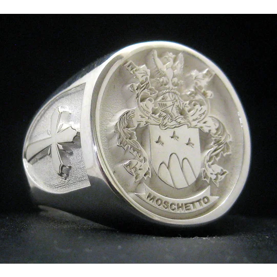 Moschetto Family Crest Ring