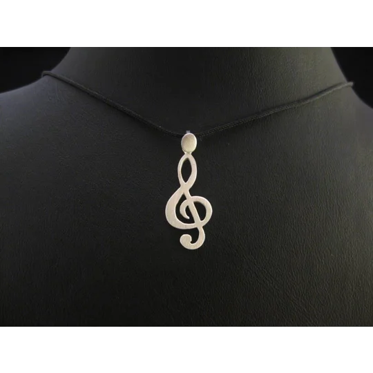 Music Pendant Treble Clef Note - Handmade