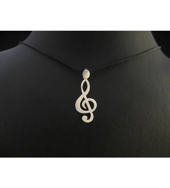 Music Pendant Treble Clef Note - Handmade