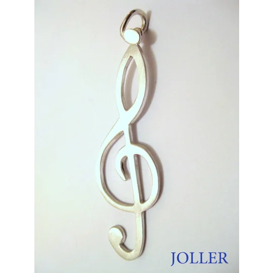 Treble Clef Note Pendant - Handmade 60mm