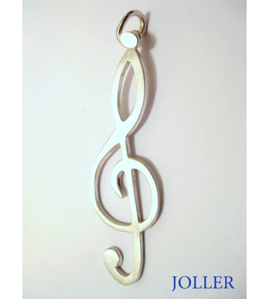 Treble Clef Note Pendant - Handmade 60mm