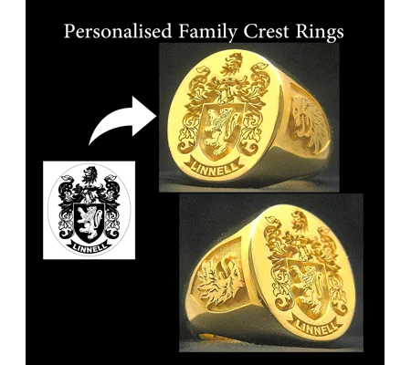Personalised Family Crest Rings