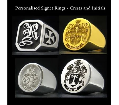 Personalised Signet Rings - Crests and Initials