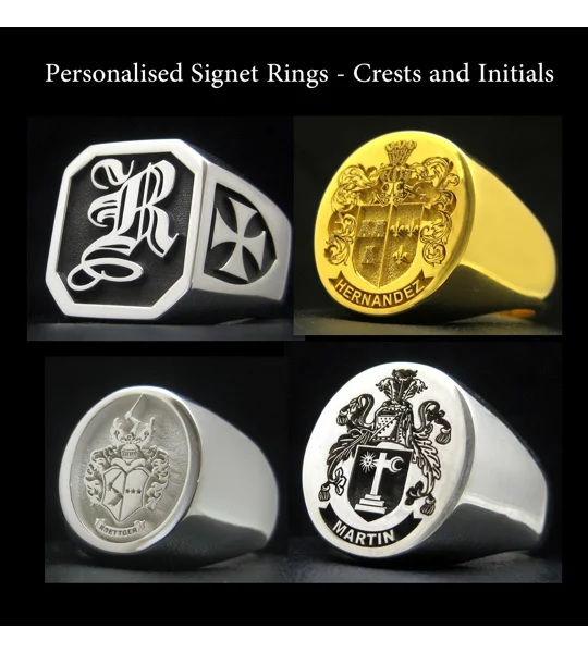 Personalised Signet Rings - Crests and Initials