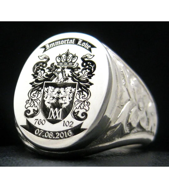Custom Engraved Family Crest Ring