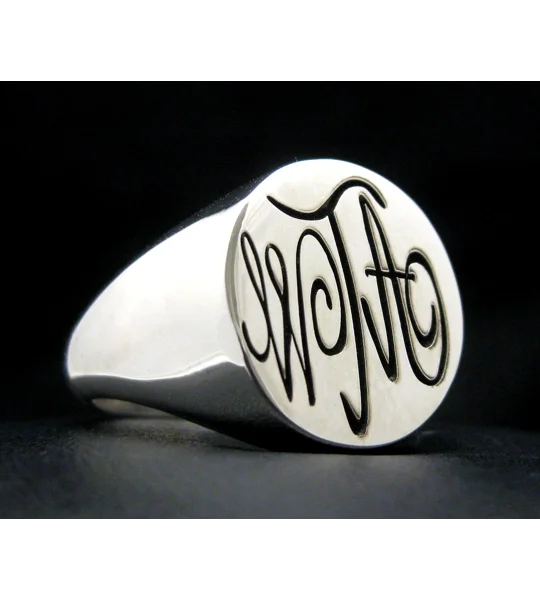 Custom Engraved Monogram Signet Rings