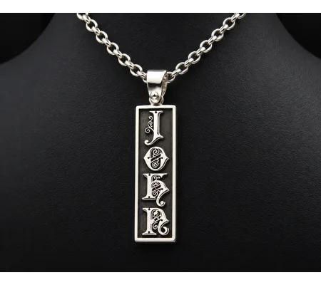 Personalized Sterling Silver Name Tag Necklace