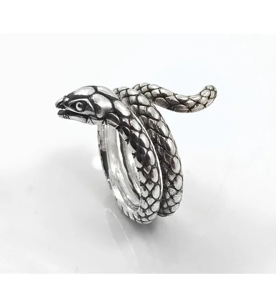 Silver Snake Ring Oxidized