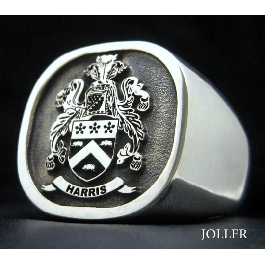 Personalized Square Signet with Coat of Arms