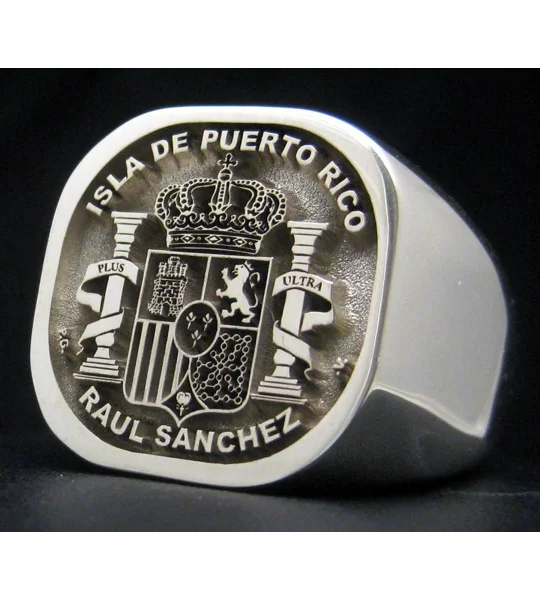 Custom Made Family Crest Cushion Ring
