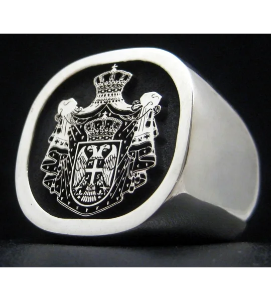 Custom Made Family Crest Cushion Ring