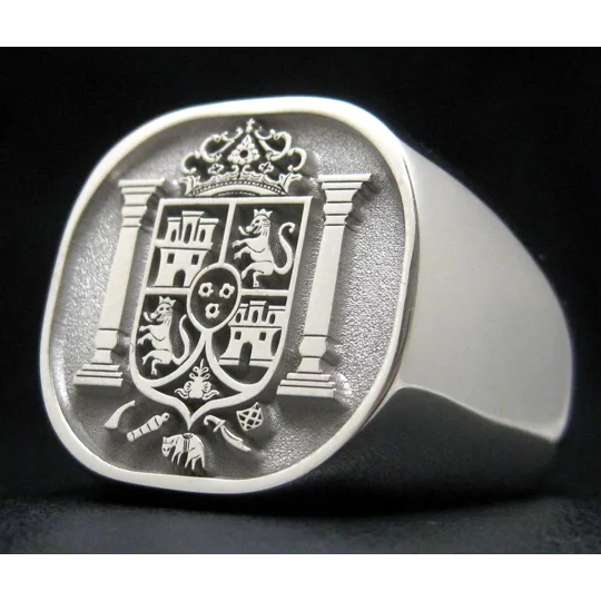 Custom Made Family Crest Cushion Ring