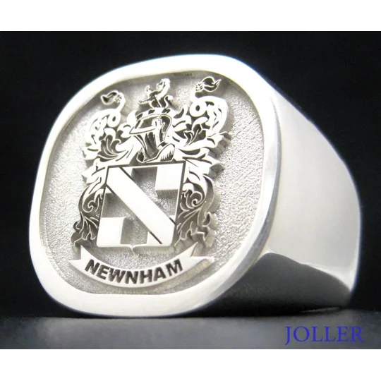 Custom Engraved Family Crest Cushion Ring