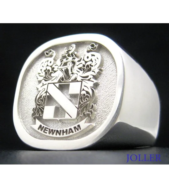 Custom Engraved Family Crest Cushion Ring