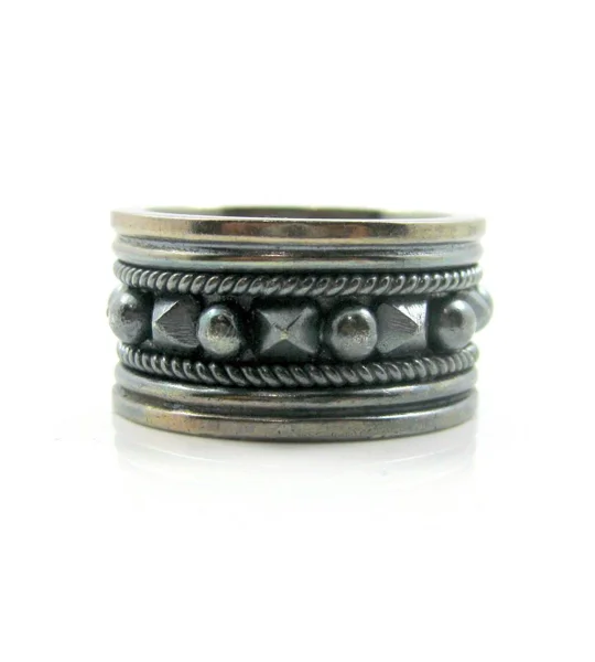 Men's Black Large Wedding Band