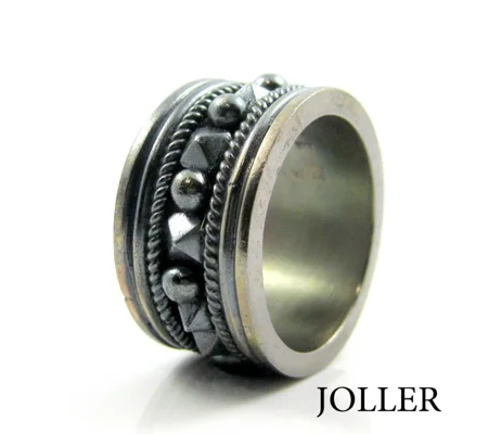 Men's Black Large Wedding Band