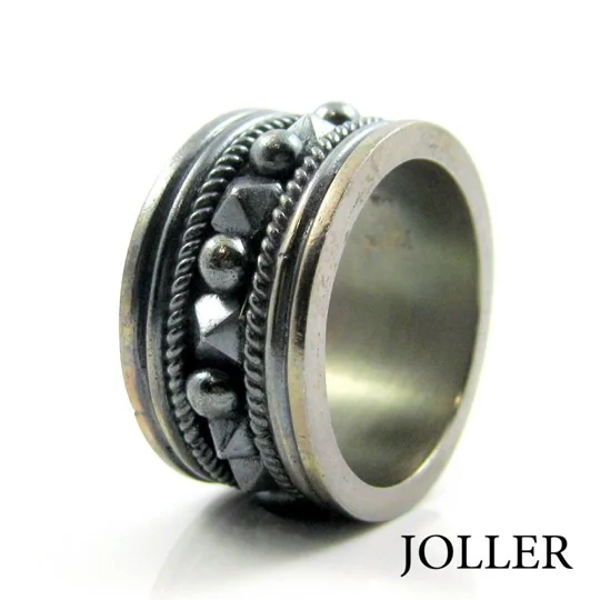 Men's Black Large Wedding Band