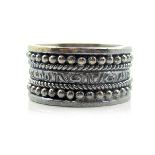 Men's Black Wedding Band - Handmade