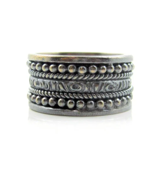 Men's Black Wedding Band - Handmade