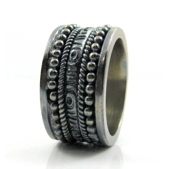 Men's Black Wedding Band - Handmade