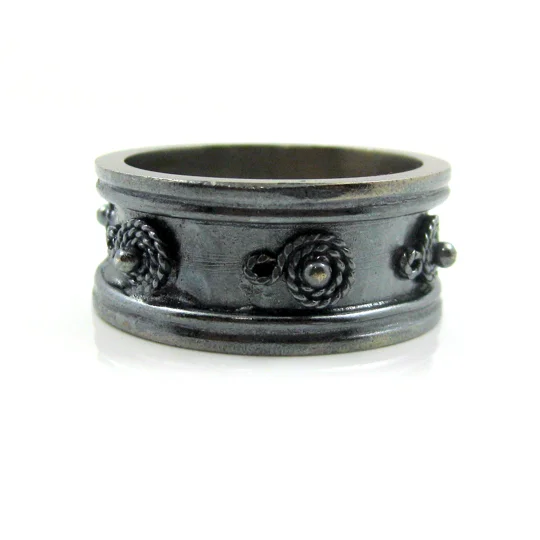 Mens Black Wedding Band