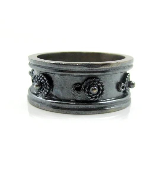 Mens Black Wedding Band