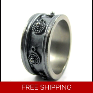 Mens Black Wedding Band