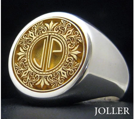 Custom Made Family Crest Ring - Any Logo - Round Signet Ring