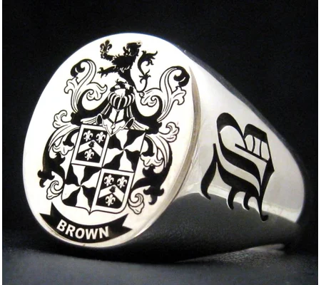Sterling Silver Family Crest Rings