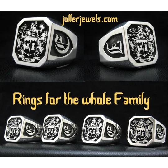 Custom Made Family Crest Octagon Ring