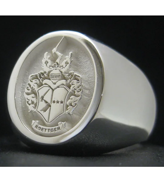 Roettger family crest ring