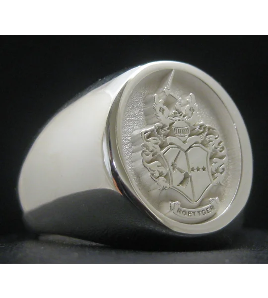 Roettger family crest ring