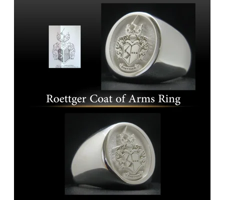 Roettger family crest ring