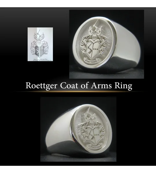 Roettger family crest ring