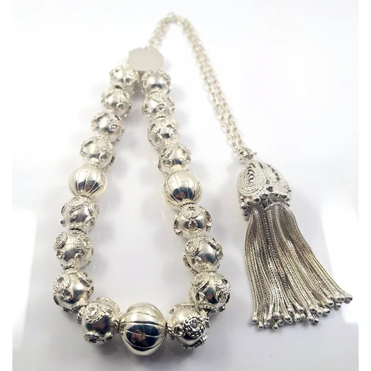 Handmade Greek Komboloi – Sterling Silver 925 Royal Worry Beads