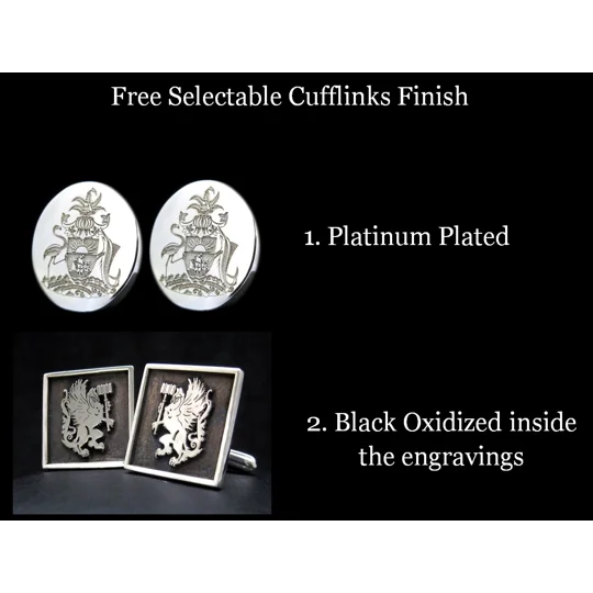Design Your Own Family Crest Cufflinks - Mason Cufflinks - Any Crest