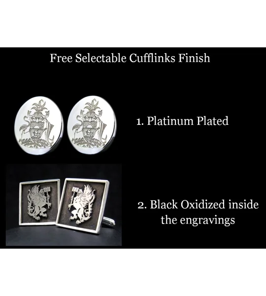 Design Your Own Family Crest Cufflinks - Mason Cufflinks - Any Crest
