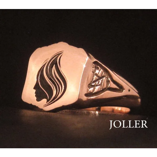 Solid Gold Custom Made Shield Ring